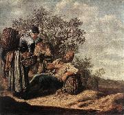 MOLYN, Pieter de Landscape with Conversing Peasants sg oil painting reproduction